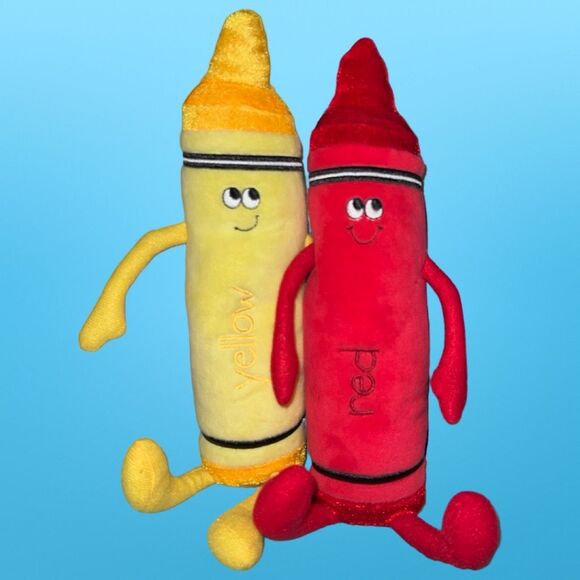 2017 Kids Preferred My First Crayon Red & Yellow Plush Stuffed Animal Beanbag 1 - Picture 1 of 3